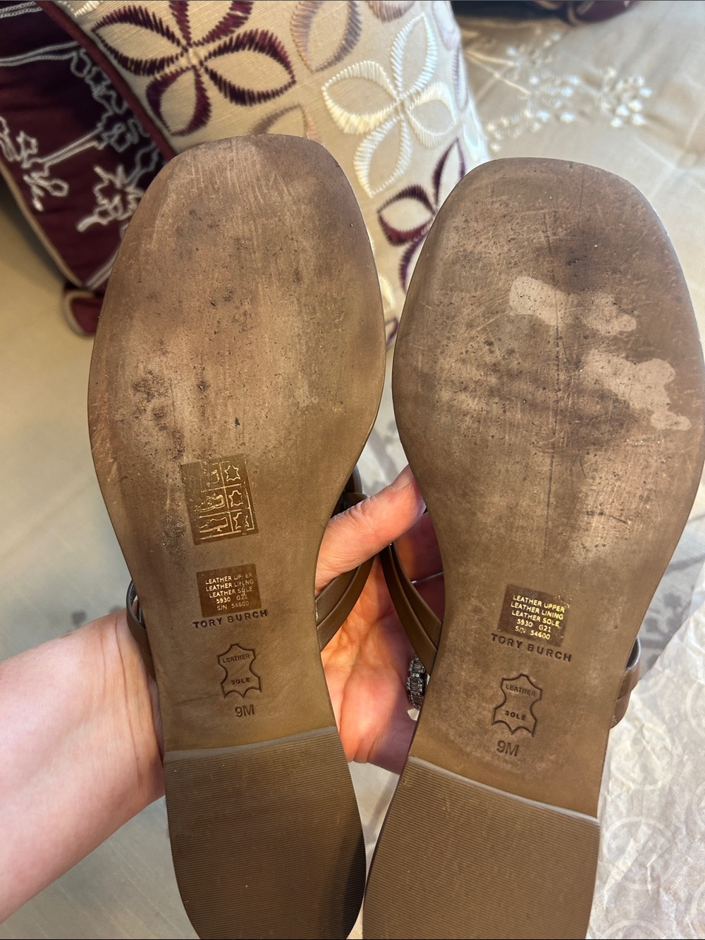 Tory Burch Brown Miller Logo Thong Sandals - Dark Brown - Picture 4 of 8